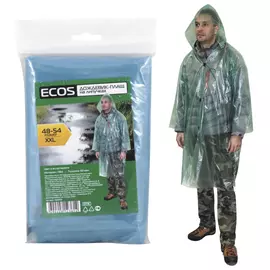дождевик-плащ ECOS на липучках р-р 48-54 ПВД