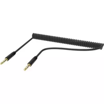 Аудио кабель Ritmix RCC-248 Black Spring 3,5 мм - 3,5 мм с пружинным проводом. Длина 1 метр.