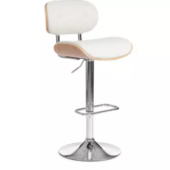 Барный стул TetChair Drakar (mod. 4050) металл/дерево/экокожа белый/натуральный/хром