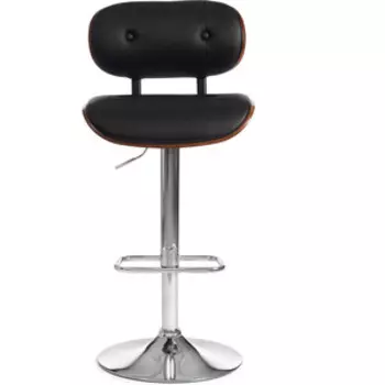 Барный стул TetChair Drakar (mod. 4050) металл/дерево/экокожа черный/орех/хром