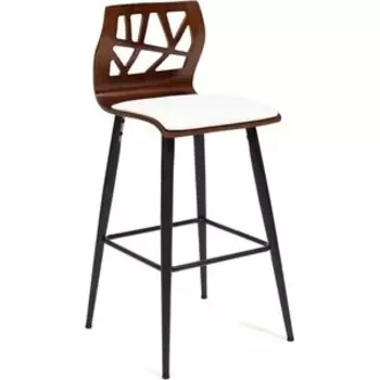 Барный стул TetChair Taiga (mod. 4042B) дерево/экокожа орех/белый