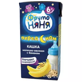 Каша жидкая ФрутоНяня молочная овсяная с бананом, 200 мл