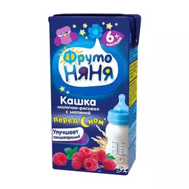 Кашка ФрутоНяня молочная рисовая с малиной с 6-ти месяцев 200 мл