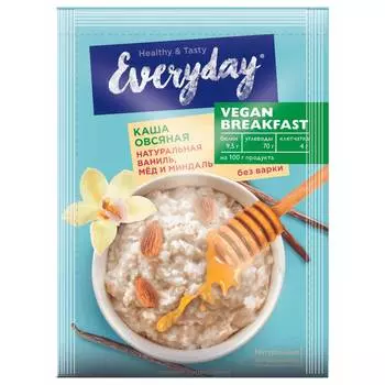 Каша овсяная Everyday натуральная ваниль-мед-миндаль, 36 г