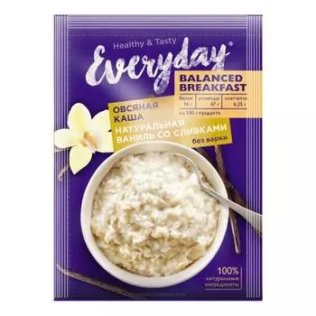 Каша овсяная Everyday натуральная ваниль-сливки, 40 г