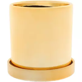 Кашпо Dekor pap для растений золотое 10x10x10.1см