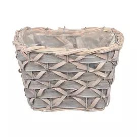 Кашпо Dekor pap плетеная корзина серая 21x15x17см