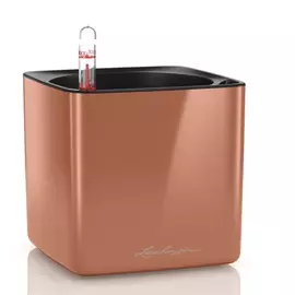 Кашпо с автополивом Lechuza cube glossy 14x14х14 см золото