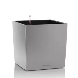 Кашпо с автополивом Lechuza cube premium 40 см серебро