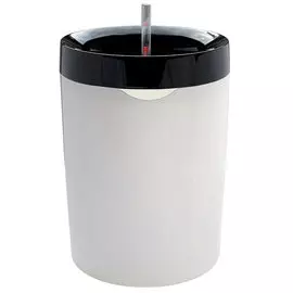 Кашпо Plastia Calimera d17h24см чёрное/белый автополив