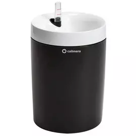 Кашпо Plastia Calimera d35h48см белое/чёрный автополив