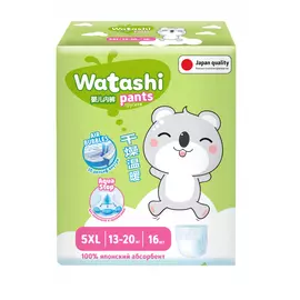 Подгузники-трусики Watashi размер xl (13-20 кг), 16 шт