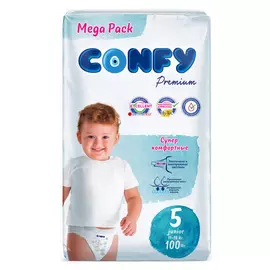 Подгузники Confy Premium Junior, размер 5 (11-18 кг), 100 шт