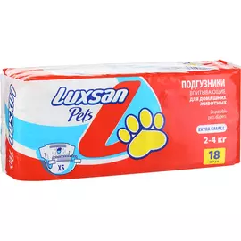 Подгузники для домашних животных Luxsan Pets впитывающие XS на вес 2-4 кг 18 шт