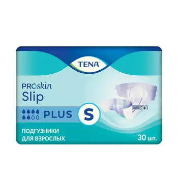 Подгузники для взрослых дышащие ТЕНА Слип Плюс (TENA Slip Plus) размер S (60-80 cm) 30 шт