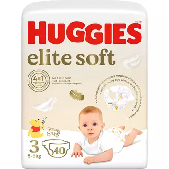Подгузники Huggies Elite Soft Mega 3 (5-9кг) 72 шт
