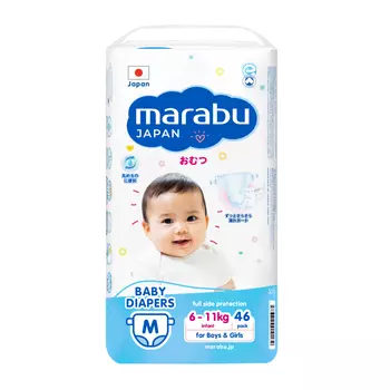 Подгузники Marabu детские размер М 6-11 кг 46 шт