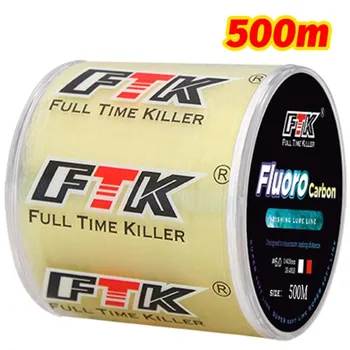 FTK 500 м многоцветная леска нейлоновая нейлоновая поддельная углеродная монофильная леска для ловли карпа 0.8-4.13LB белый