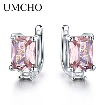 Серьги-клипсы UMCHO с небесно-голубым топазом небесно-голубой