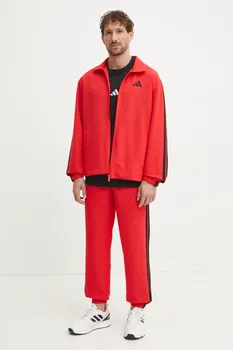 Спортивный костюм с 3 полосками adidas, красный
