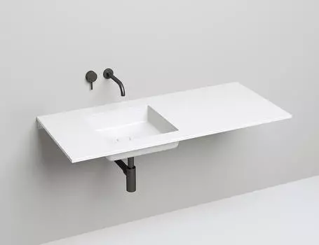 Раковина встраиваемая снизу Salini Marea 07 S-Stone 42 см 1802207M из искусственного камня, белая матовая