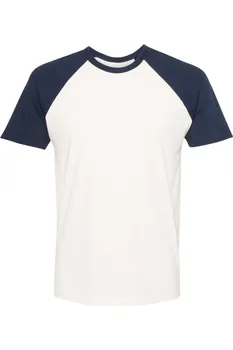Футболка унисекс из хлопка Next Level с рукавами реглан, цвет midnight navy/ natural