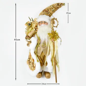 ABXMAS Новый год 2024 Рождественские украшения для дома 45 см Санта-Клаус Кукла Детские подарки Рождественские елочные украшения Navidad 45 cm
