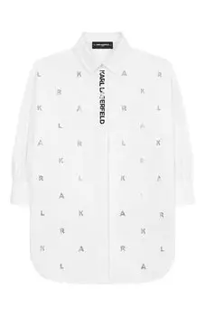 Хлопковое платье-рубашка Karl Lagerfeld Kids