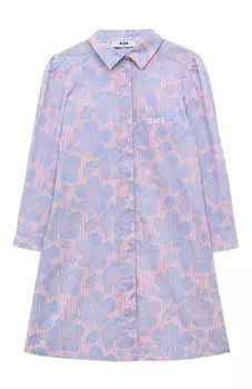 Хлопковое платье-рубашка MSGM kids