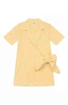 Хлопковое платье-рубашка MSGM kids