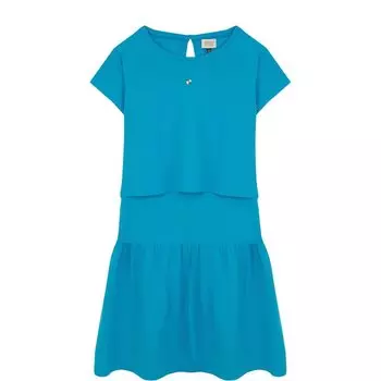 Хлопковое платье с декоративной спинкой Armani Junior