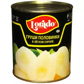 Груши Lorado половинки в лёгком сиропе 850 гр