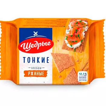 Хлебцы Щедрые ржаные тонкие 170 гр