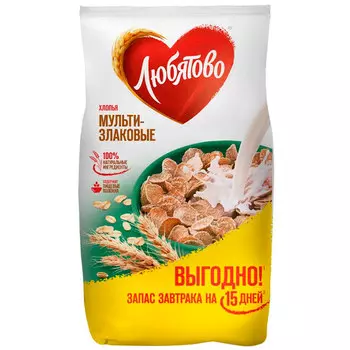 Хлопья Любятово мультизлаковые 450 гр