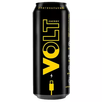 Энергетический напиток Volt Energy Оригинальный 0,45 литра, ж/б, 24 шт. в уп.