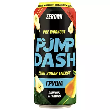 Энергетический напиток Zeromi Pump Dash Груша 0,5 литра, ж/б, 12 шт. в уп.