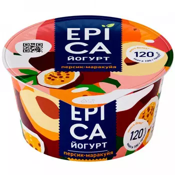 Йогурт Epica персик-маракуйя 4,8% БЗМЖ 130 гр