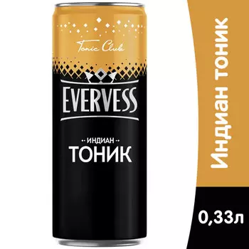 Evervess / Эвервес Индиан Тоник 0,33 литра, сильногазированный, ж/б, 12 шт. в уп.