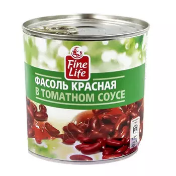 Фасоль Fine Life красная в томатном соусе 420 гр