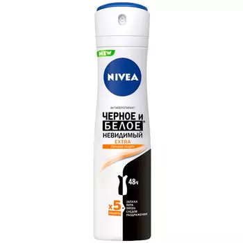 Дезодорант спрей Nivea Extra невидимый для чёрного и белого женский 150 мл