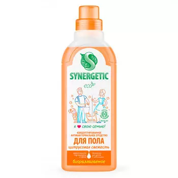 Гель для мытья пола Synergetic цитрусовая свежесть 0,75 л