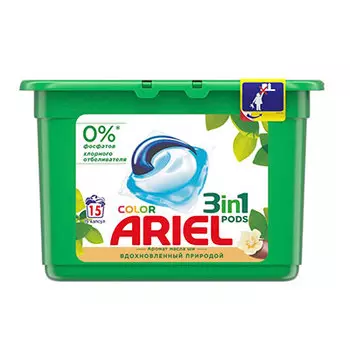 Гель-капсулы для стирки Ariel Color масло Ши 15 шт