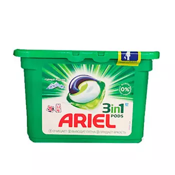 Гель-капсулы для стирки Ariel горный родник 15 шт