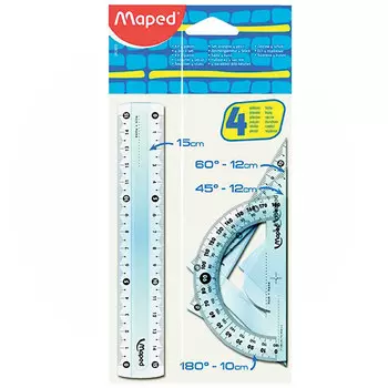 Геометрический набор Maped Start Mini линейки 4 предмета