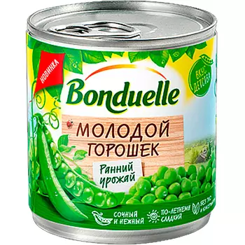 Горошек Bonduelle молодой ранний урожай ж/б 200 гр