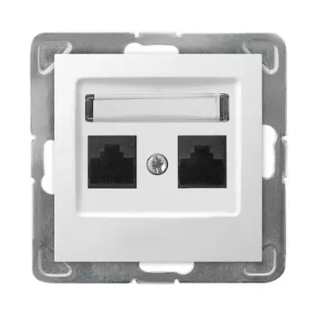 Ospel Impresja Белый Розетка компьютерная 2-я, категория 5e, RJ-45, без рамки GPK-2Y/K/m/00