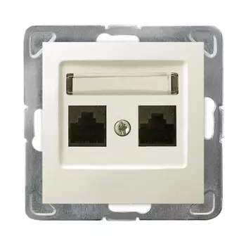 Ospel Impresja Бежевый Розетка компьютерная 2-я, категория 5e, RJ-45, без рамки GPK-2Y/K/m/27