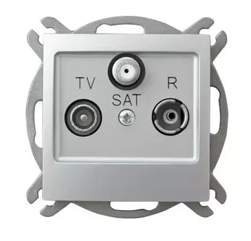 Ospel Impresja Серебро Розетка TV-SAT ооконечная, коэффициент затухания 1,5-2 дБ GPA-YS/m/18