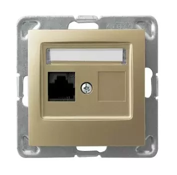 Ospel Impresja Золотой металлик Розетка компьютерная 1-я, категория 5e, RJ-45, без рамки GPK-1Y/K/m/28