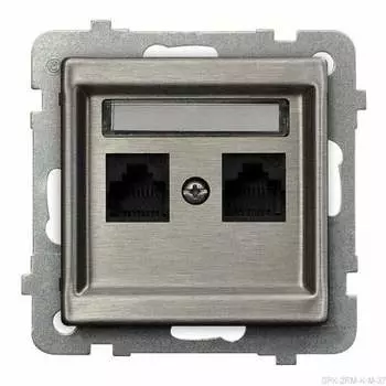 Ospel Sonata Сталь Розетка компьютерная 1-я, категория 5e, RJ-45, без рамк GPK-2RM/K/m/37